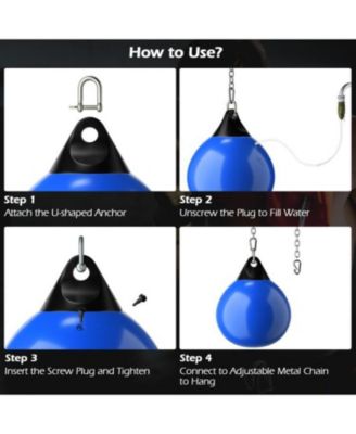18 Inch 110 Pound Heavy Punching Water Aqua Bag with Adjustable Metal Chain