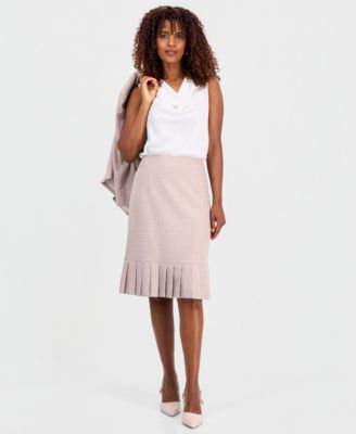 Women's Pleated-Hem Pencil Skirt