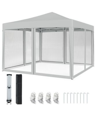 10 FT x 10 FT Pop-Up Canopy Tent w/ Mesh Netting Carry Bag 8 Stakes and 4 Ropes