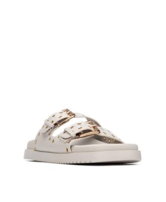 Women's Eyelets Double Strap Buckle Sandals