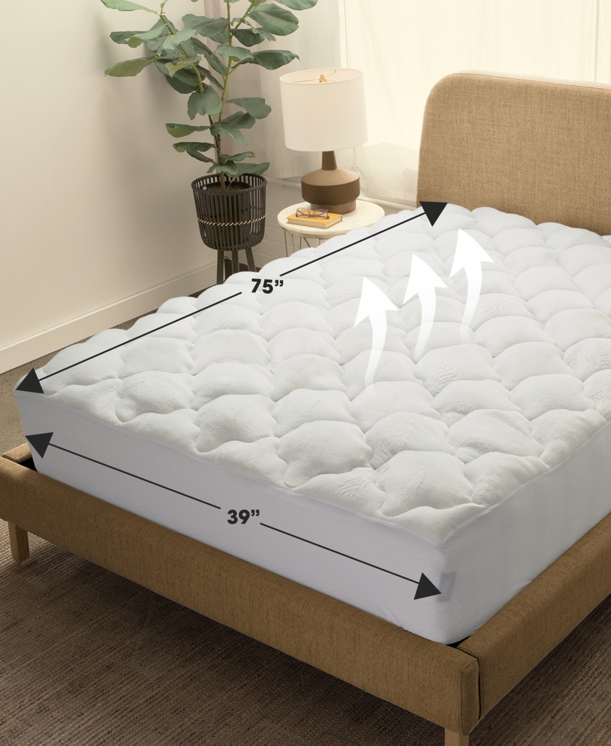 Cheer Collection Rayon from Bamboo Fitted Down Alternative Mattress Pad