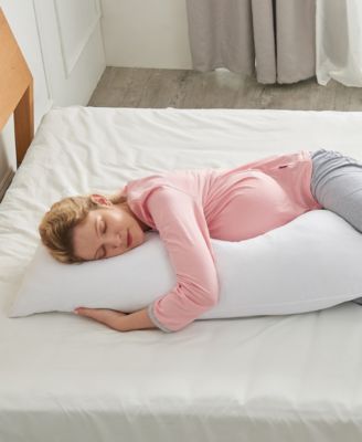 Hypoallergenic Down Alternative Side Body Pillow with Zippered Cover