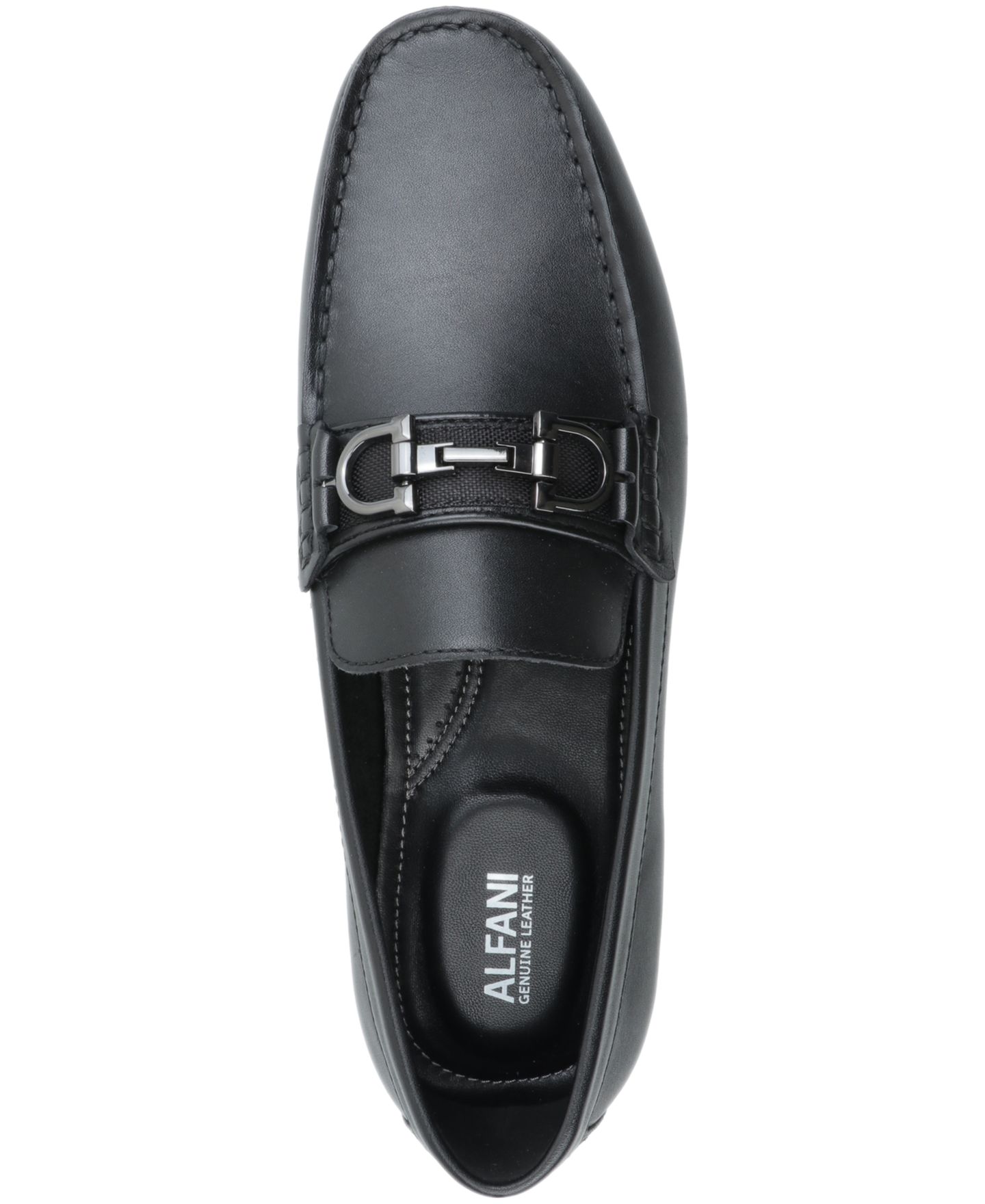 Мужские туфли Alfani Genuine Leather Slip-On Bit Driving, цвет: Чёрный кожаный — фото 4