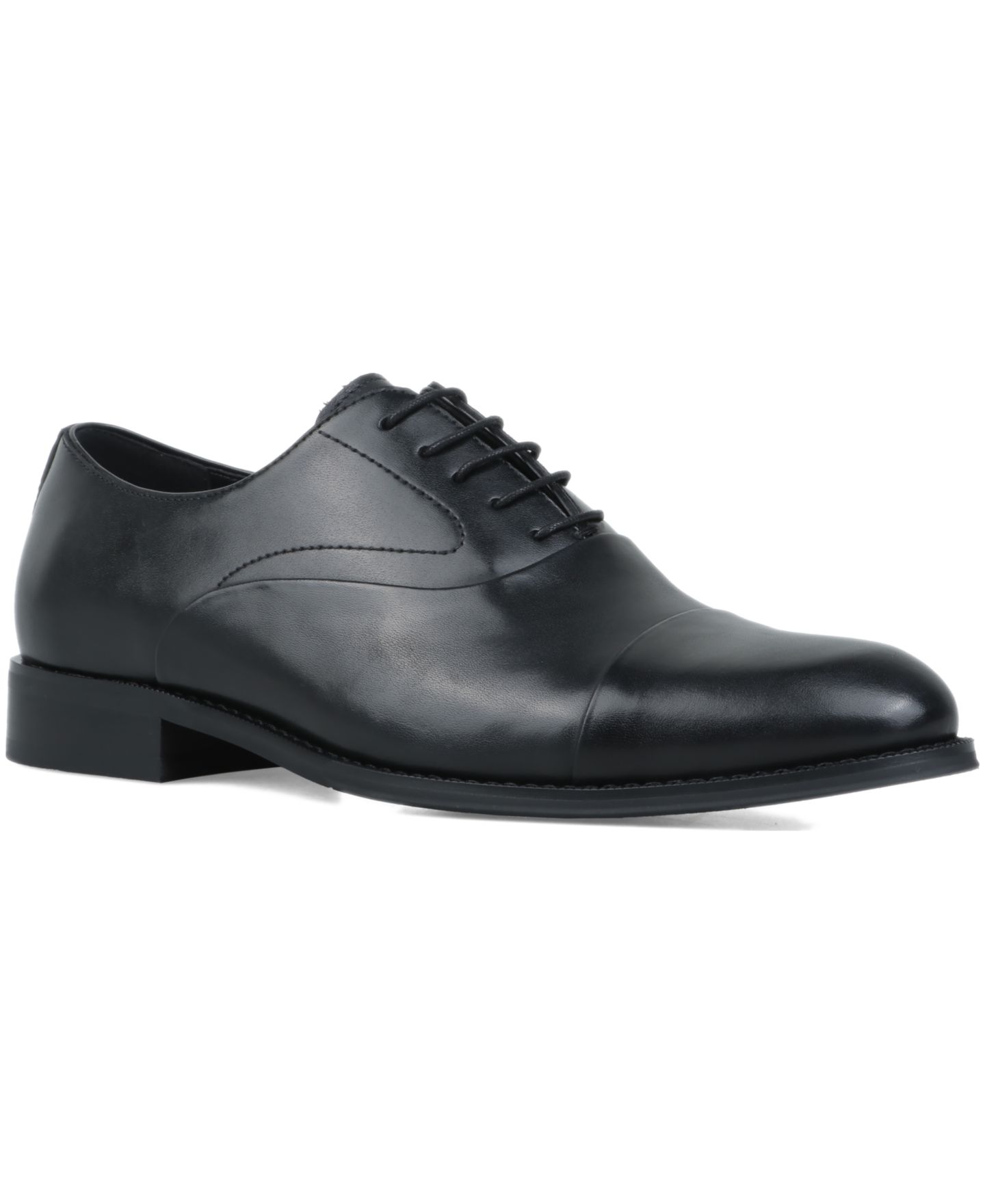 Мужские туфли Alfani Genuine Leather Cap-Toe Oxford Dress Shoes, цвет: Чёрный кожаный — фото 1