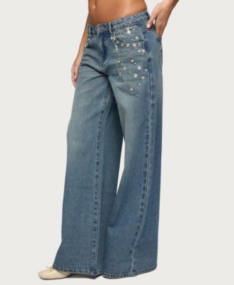 Women's Mahlia Button Low Rise Baggy Jeans