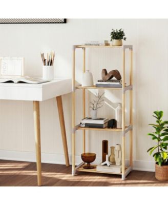 4 Tier Open Shelf Storage Bookcase for Home and Office Spaces