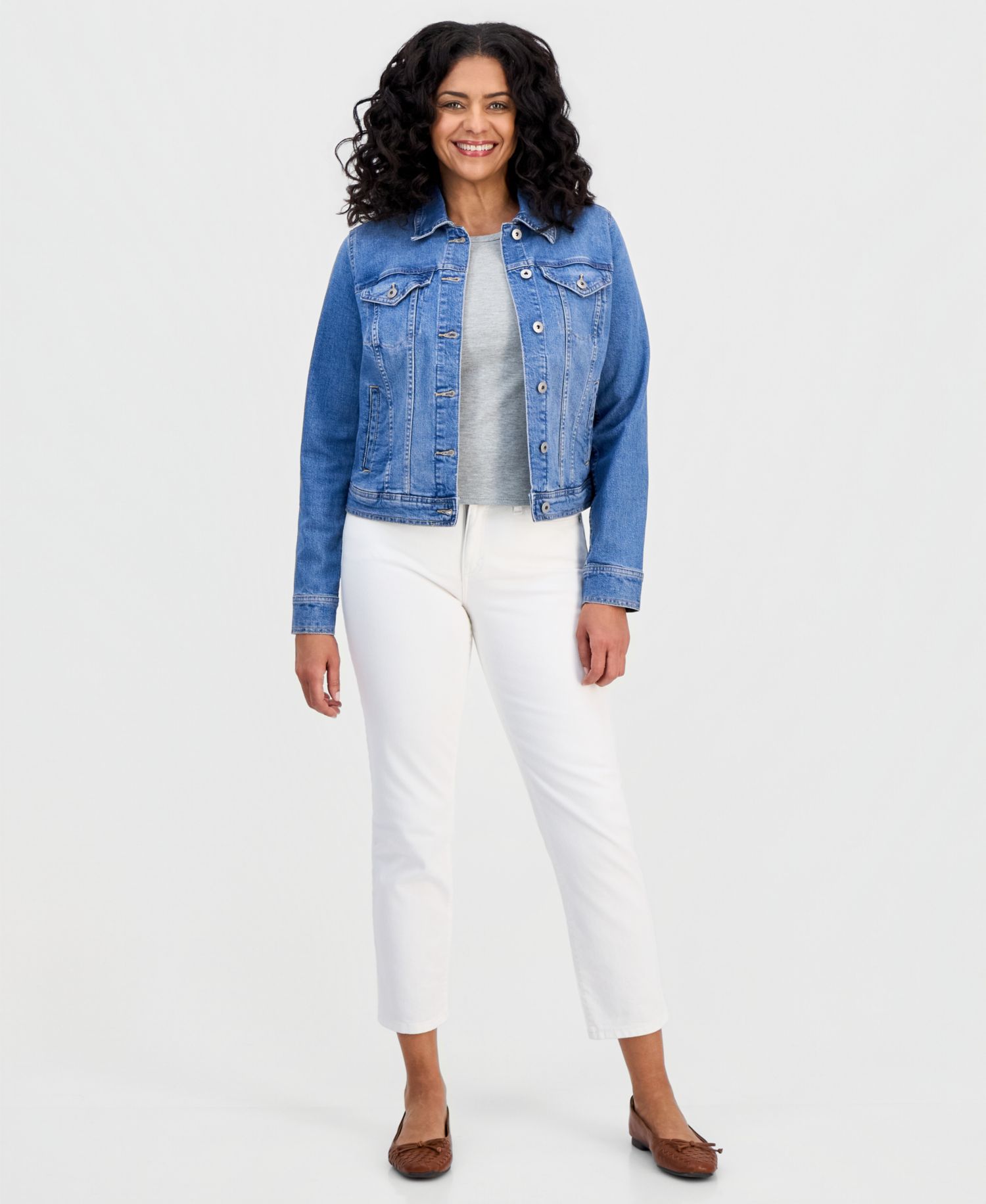 Petite Classic Denim Trucker Jacket