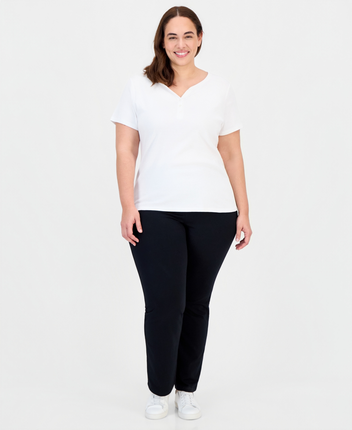 Style & Co Plus Short-Sleeve Henley Top