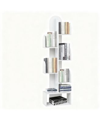 Cactus Tree Bookshelf Wood Corner Storage Rack