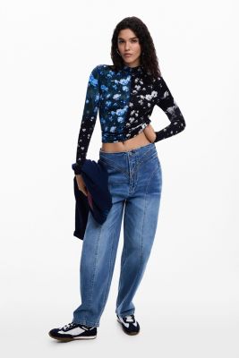 Women's Bicolor floral t-shirt