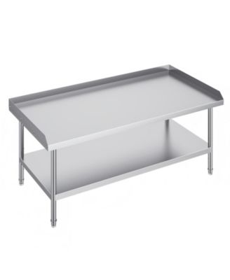Stainless Steel Work Table 30 x 60 x 26 in with 2 in Backsplash, Adjustable Height