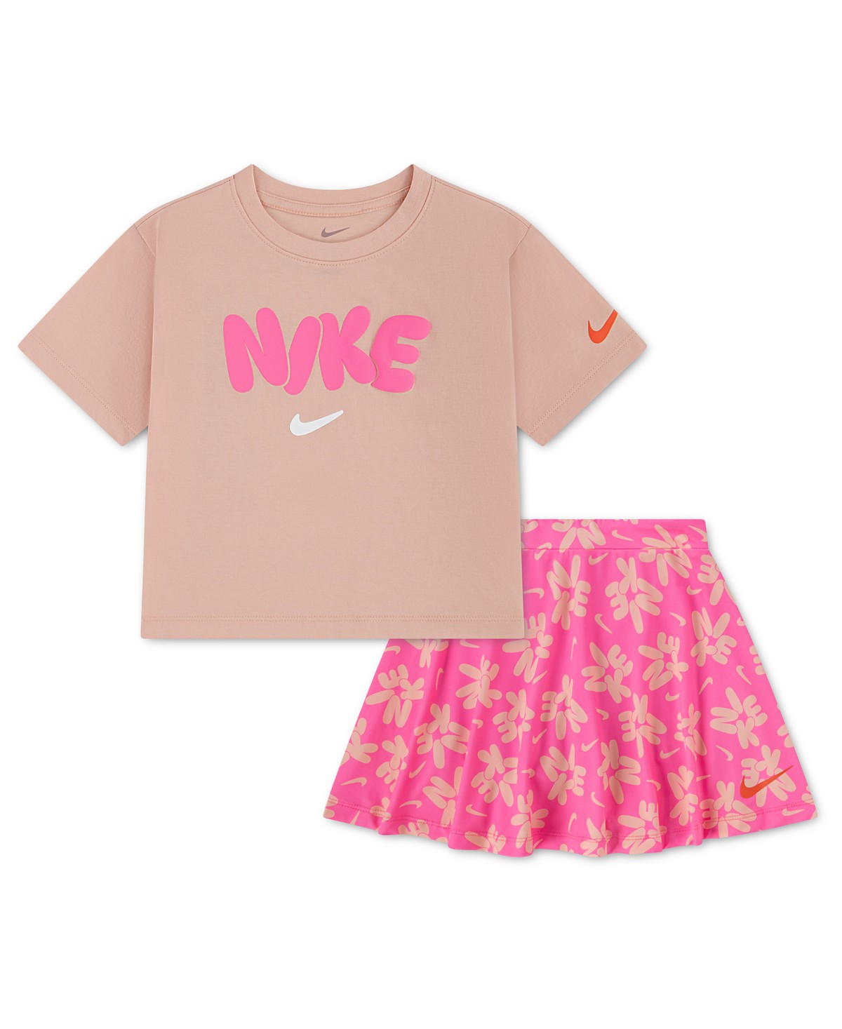 Детские Nike Girls' 4-6X Bold Play T-Shirt and Scooter Skort, 2-Piece Set — фото 1