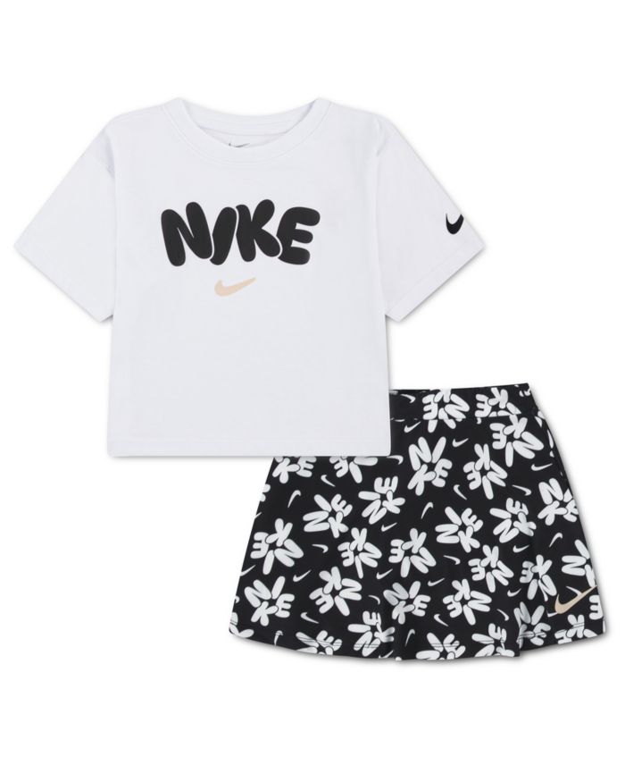 Nike Girls 4 6x Bold Play T Shirt Scooter Skort 2 Piece Set