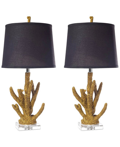Abbyson Living Set of 2 Coral-Inspired Table Lamps