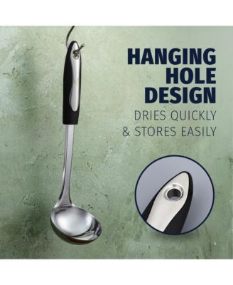 Premium 12 Inch Stainless Steel with Non-Slip Silicone Handle Soup Ladle