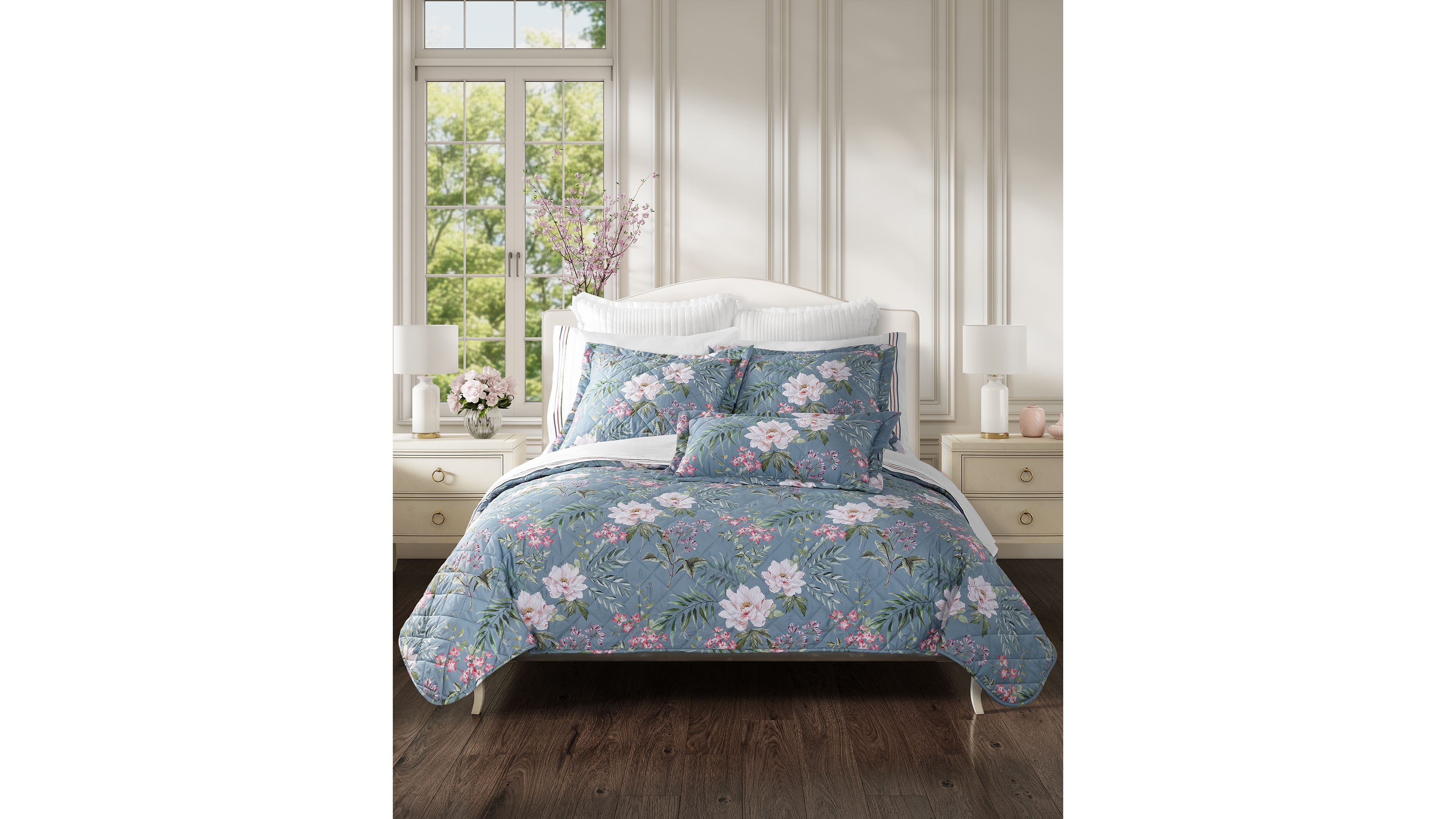 Piper & Wright Savannah Floral 3-Pc. Quilt Set, King/California King