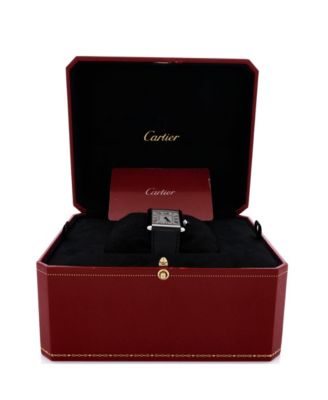 Must de Cartier Tank Quartz Watch in Stainless Steel and Leather 25mm