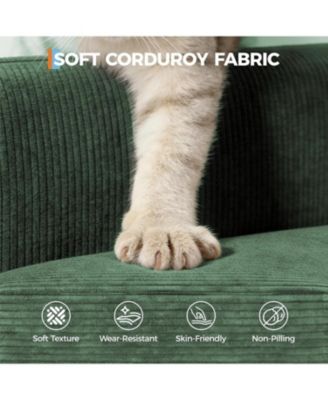 86" Corduroy Sofa, Modern Deep Seat Couch with Pillows and Removable Cover