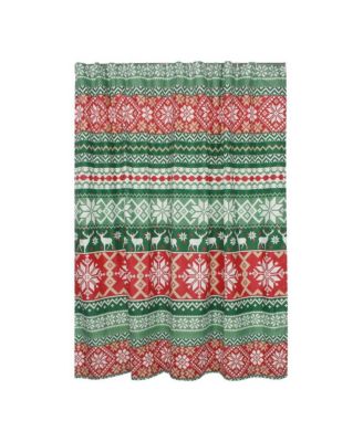 Fair Isle with Reinforced Buttonholes Shower Curtain