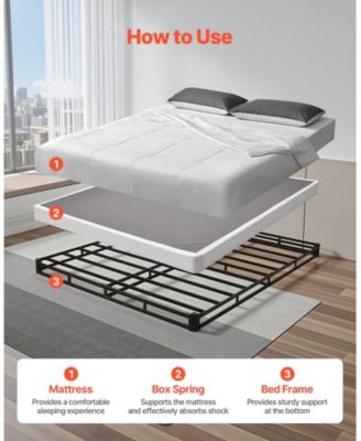 Low Profile Box Spring Foundation with Steel Frame and Cover