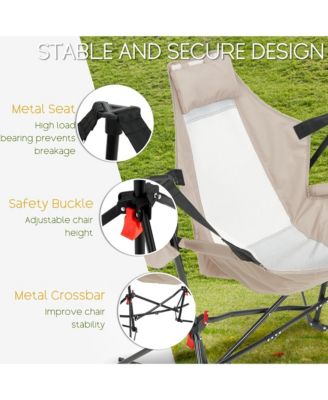 Portable Hammock Rocking Chair Set of 2, Folding Camping Recliner with Adjustable Backrest and Carry Bag, Oversized Outdoor Chair for Travel