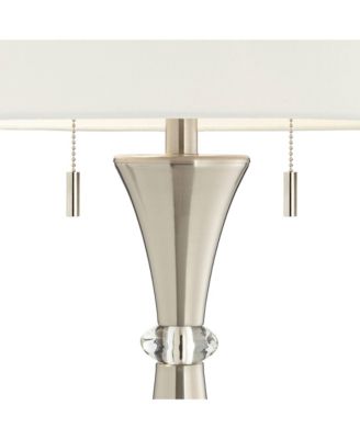 Rachel Art Deco Style Table Lamps 28" Tall Set of 2 Column Metal with Table Top Dimmers Drum for Bedroom Living Room Bedside