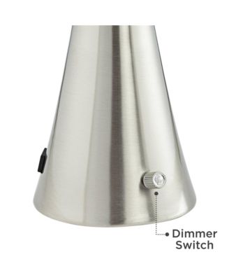 Karl Modern Table Lamps Set of 2 with Round Risers 29" Tall Brushed Nickel USB and AC Power Outlet in Base for Bedroom House