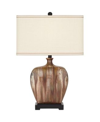 Julius Modern Table Lamp 27" Tall Copper with USB Charging Port Dimmer Switch Drip Ceramic for Bedroom Living Room Bedside Office