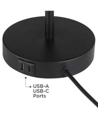 Piper High Gooseneck Small Modern Desk Lamps Set of 2 USB Port Metal Home Office Living Room Charging