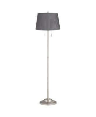 Abba Modern 66" Tall Standing Floor Lamp Pole Pull Chain Metal Brushed Nickel Finish