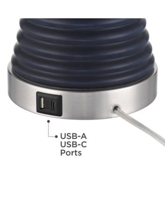 Maxwell 27 1/5" High Rippled Ceramic USB Table Lamp Set of 2