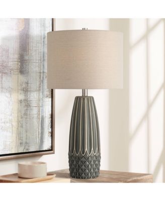 Olsen High  Stripe Ceramic Table Lamp with Dimmer
