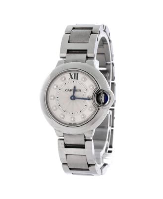 Ballon Bleu de Cartier Quartz Watch in Stainless Steel with Diamond Markers 28mm