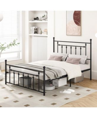 Heavy-duty Metal Bed Frame with Headboard