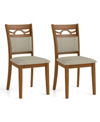 Dining Chairs Set of 4 w/Rubber Wood Frame Padded Seat and Backrest for Kitchen