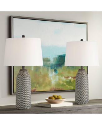 Arizona 27 1/2" Tall Modern Southwestern 3-Way Table Lamps Set of 2 Zig-Zag Finish Living Room Bedroom