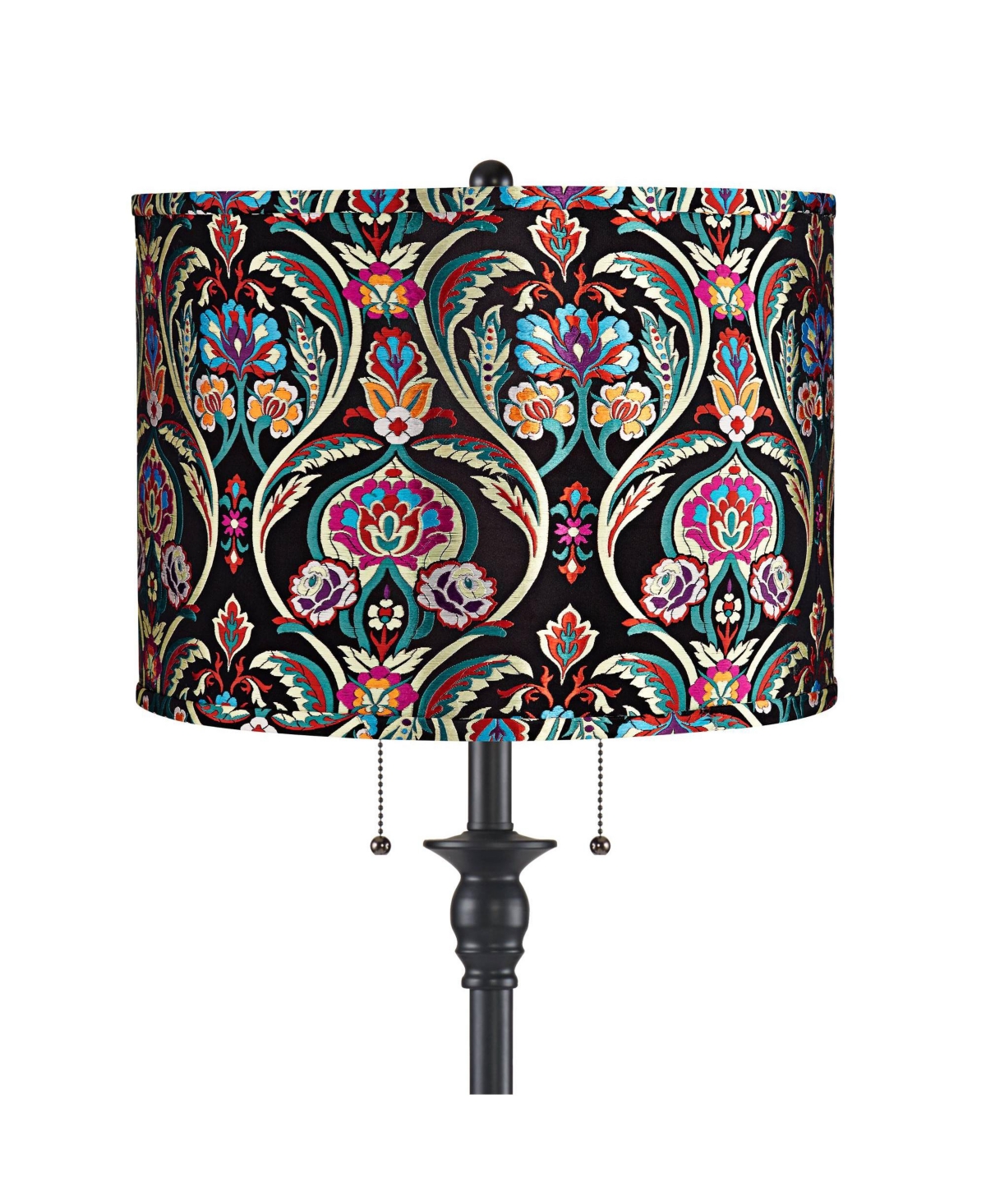 360 Lighting Dyna 58" High and Bohemian Embroidered Shade 2-Light Floor Lamp