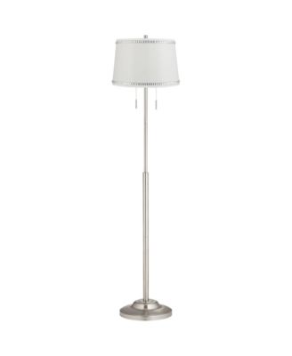 Abba Modern Floor Lamp Standing 65" Tall Brushed Nickel Metal Crystal Beaded for Living Room Bedroom Office House Home