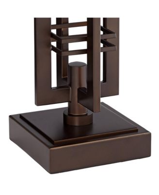 28" Tall Industrial Table Lamp, USB Charging Port and Nightlight