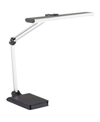 Flynn 25" High Modern Desk Lamps Set of 2 USB Port Adjustable LED Metal Home Office Living Room Charging
