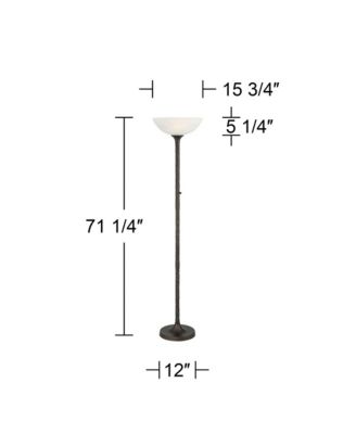 Tucson 71 1/4"H Hammered Bronze Alabaster Glass Torchiere Floor Lamp