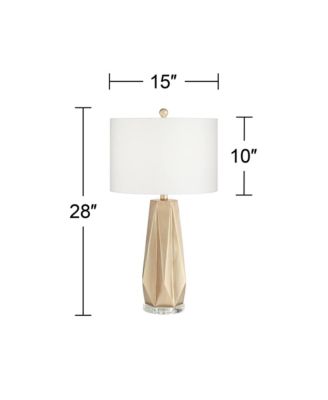 Bravo 28" Tall Geometric Modern Table Lamps Set of 2 Champagne Finish  Shade Living Room Bedroom Bedside