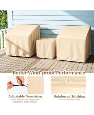 Patio Furniture Covers Waterproof Outdoor Conversation Covers for 3 Pieces Bistro Set