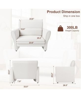 Upholstered Accent Chair with Arms, Comfy Reading Chair, Modern Lounge Chair for Living Room