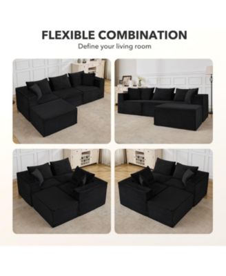 108" Cloud Sectional Sofa, Modular Boneless Couch with Memory Foam, No Assembly