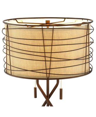 Marlowe 28.75" Tall Industrial Table Lamp with USB Charging Port and Double Shade