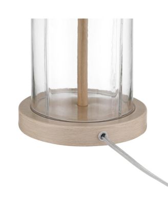 Tibet 27" Tall Modern Coastal 3-Way Table Lamps Set of 2 Clear Glass Living Room Bedroom Bedside Nightstand