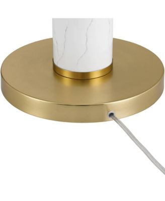 Bellini Modern 65" Tall Standing Floor Lamp with Tray Table USB Port Pull Chain Gold Metal Faux Marble Finish