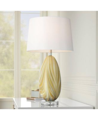 Pablo 27" Tall Modern 3-Way Table Lamp Vortex Finish Art Glass Single Shade Living Room Bedroom Bedside