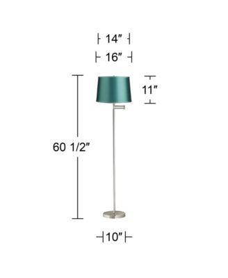 Druckman Modern Tall Standing Floor Lamp Adjustable Swing Arm Metal Brushed Nickel Finish